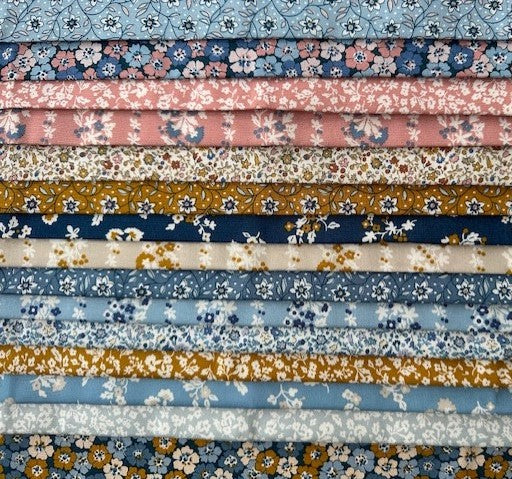 Liberty Lasenby Cotton - Denim Forals Collection