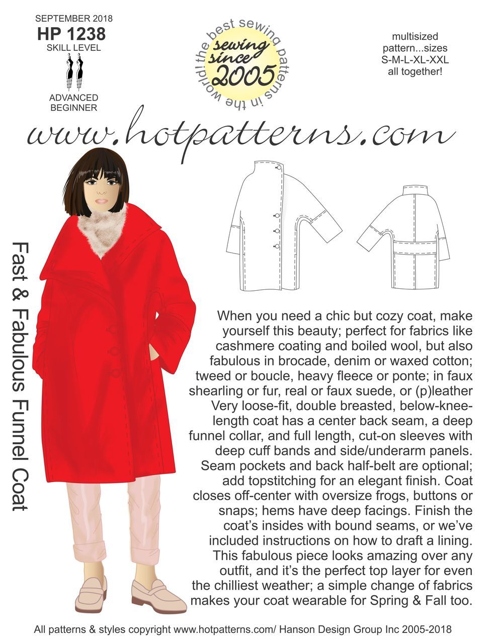 New from Hot Patterns - the Funnel Coat is here!!