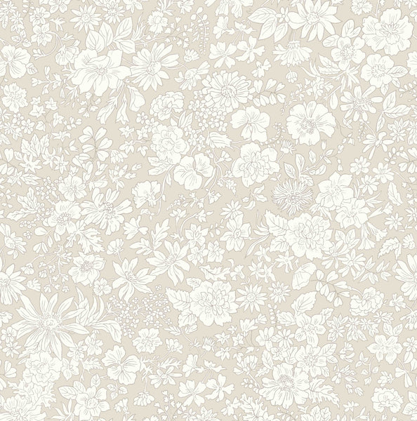 Liberty Lasenby Quilting Cotton Fabric - Emily Belle - Parchment