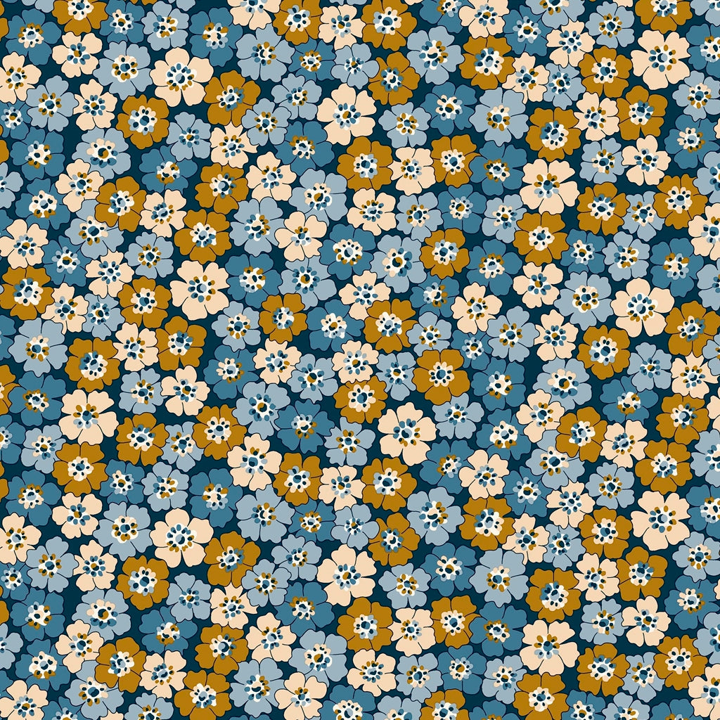 Liberty Lasenby Cotton - Denim Florals  - Spring Flourish 405B