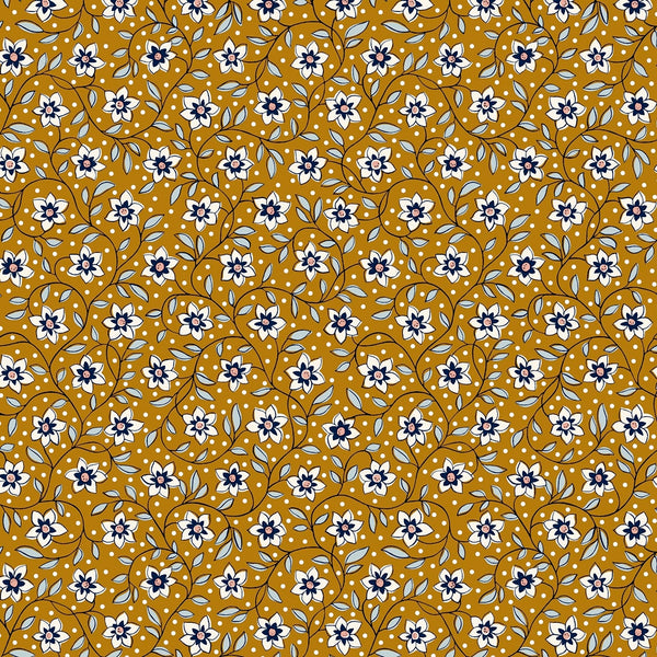 Liberty Lasenby Cotton - Denim Florals  - Lily Trail 406C