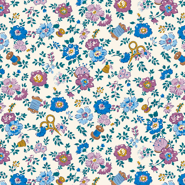 Liberty Lasenby Cotton - Tudor Celebration - Haberdashery Floral 443A