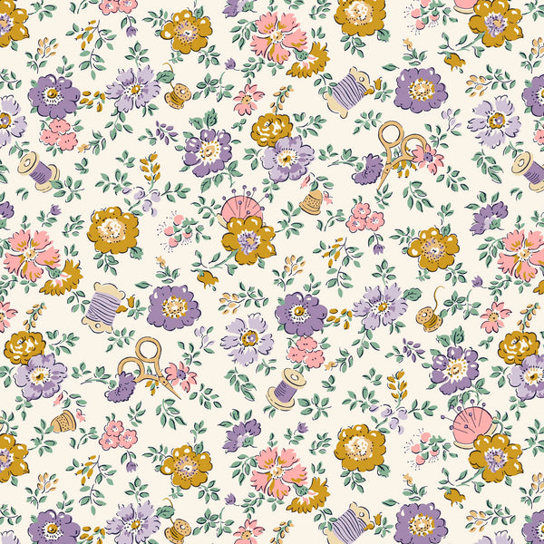 Liberty Lasenby Cotton - Tudor Celebration - Haberdashery Floral 443C