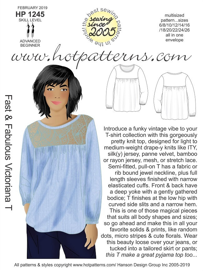 Hot Patterns 1245 - Fast & Fabulous Victoriana T - NOW IN STOCK