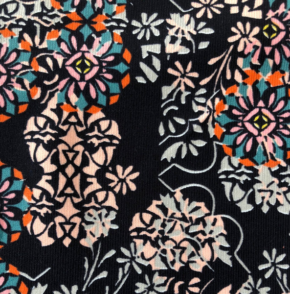 Liberty Rossmore Cord Fabric - LRC03546254A - Floral Filigree (Black)