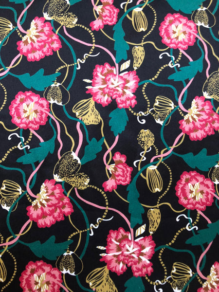 Liberty Belgravia Satin Silk - LBS02326265A- Trailing Peonies