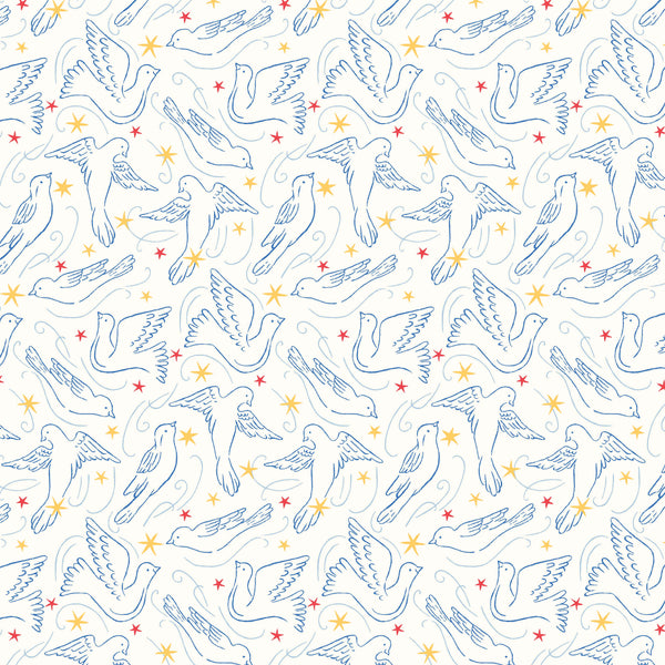 Liberty 'Merry & Bright' Dove Star (Fat Quarters)