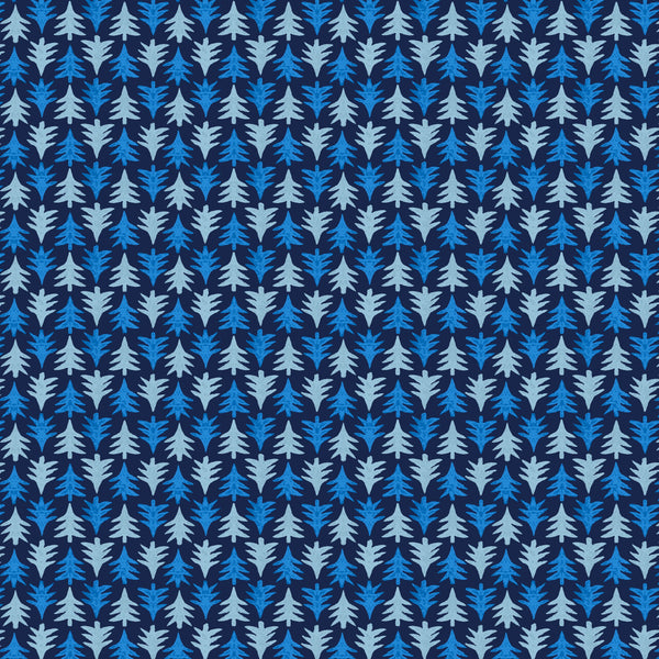 Liberty  'Merry & Bright' Festive Firs 04775932B (blue)
