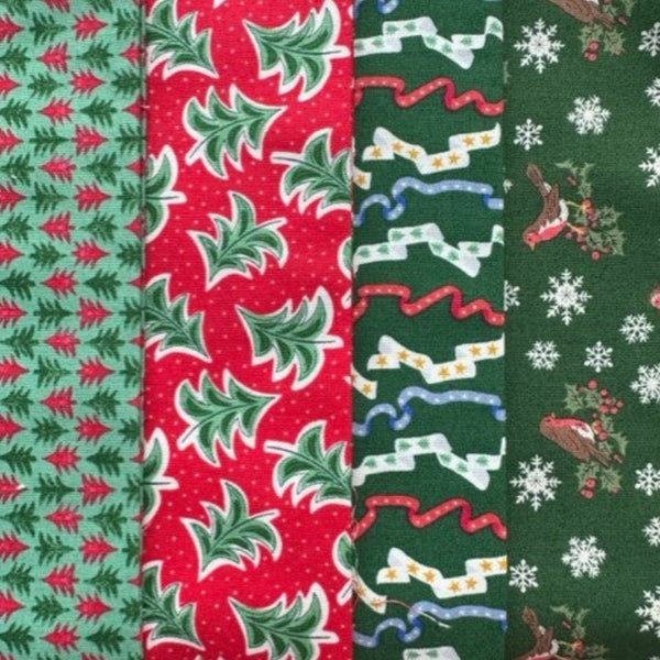 Liberty Lasenby Cotton 'Merry & Bright' Christmas Pack 3   (4 x FQ pack)