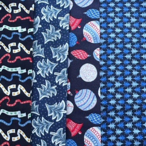 Liberty  Lasenby Cotton 'Merry & Bright' Christmas Pack 2  (4 x FQ pack)