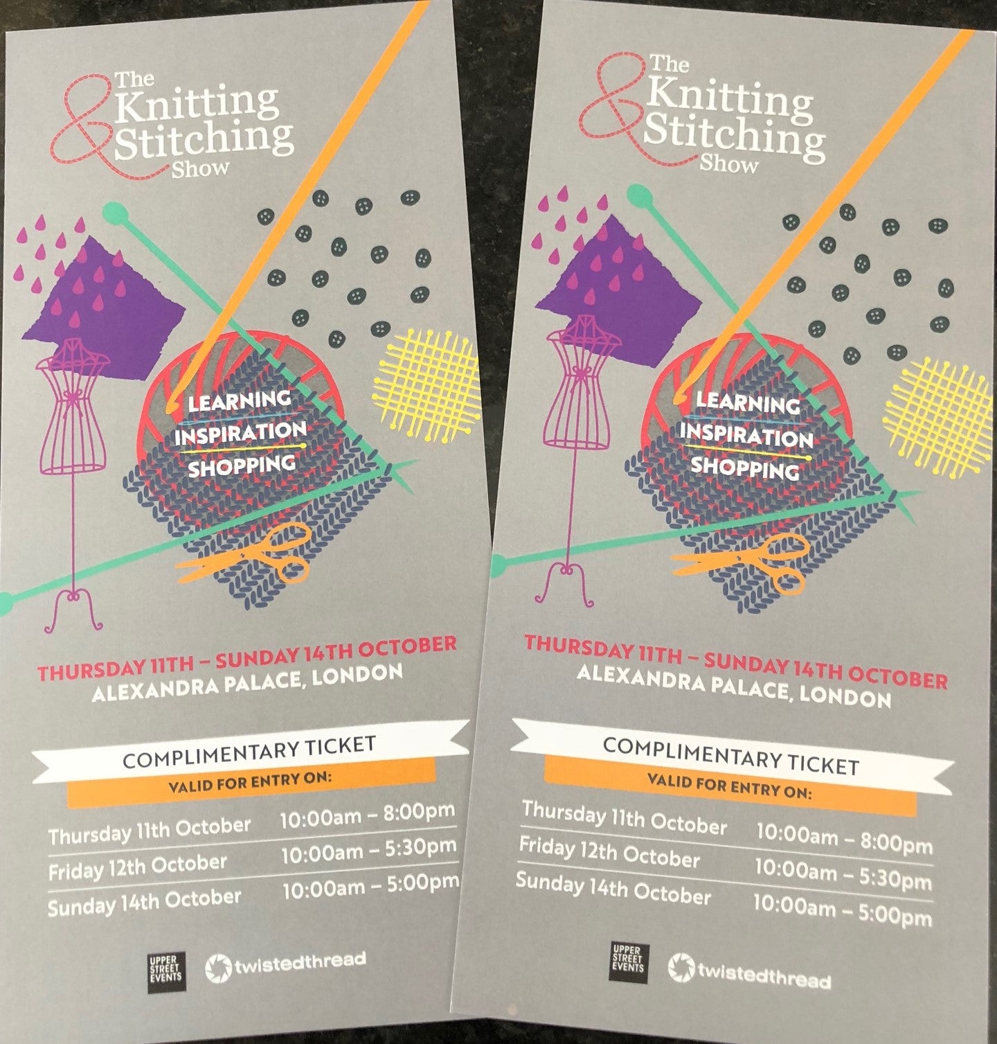 2 Tickets for Knitting & Stitching, Ally Pally - GIVE-AWAY