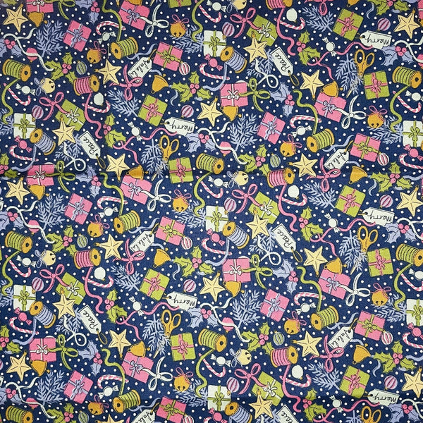 Liberty Lasenby Cotton - Festive Gifting Blue (Fat Quarters)