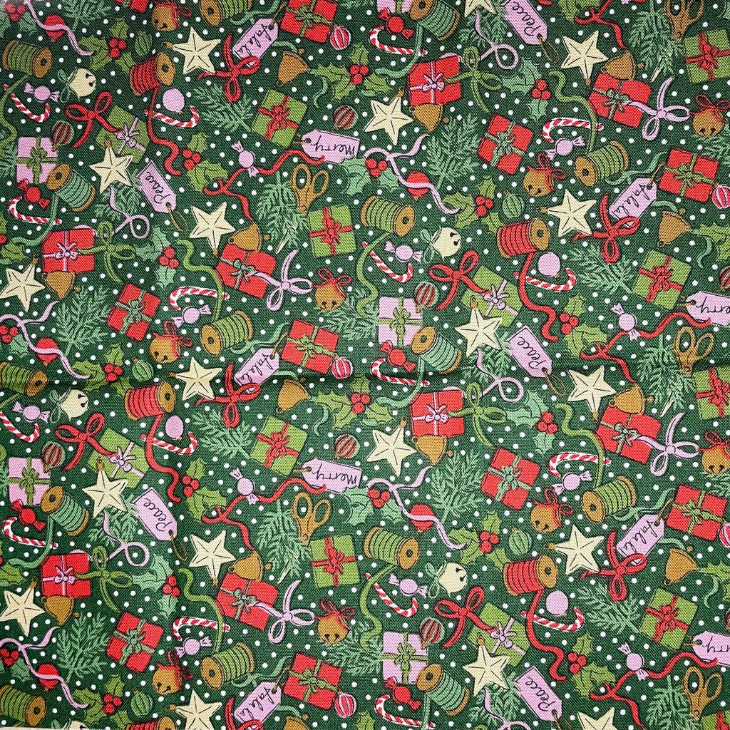 Liberty Lasenby Cotton - Festive Gifting Green (Fat Quarters)