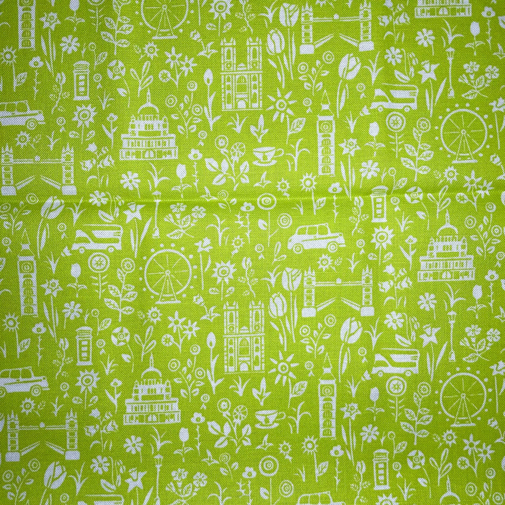 Liberty Lasenby Cotton - Summer in the City (Green) (Fat Quarters)