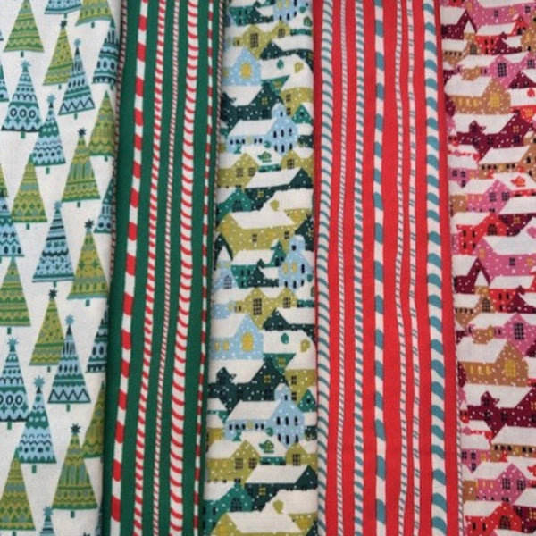 Liberty Lasenby Cotton -  'Festive Fair' Christmas Collection 5xFQ Pack 1