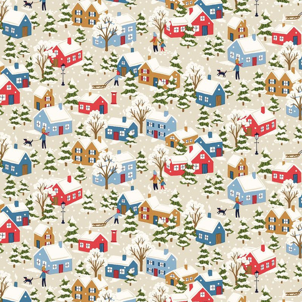 Liberty Lasenby Cotton - Festive Greetings - Festive Village  01667430B