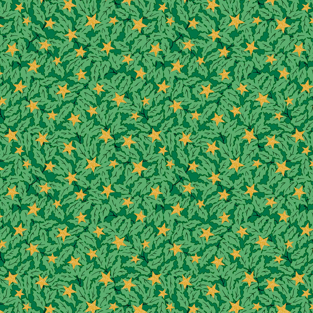 Liberty Lasenby Cotton - Festive Magic - Holly Sparkle 520C