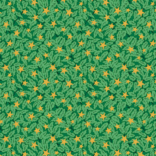 Liberty Lasenby Cotton - Festive Magic - Holly Sparkle 520C