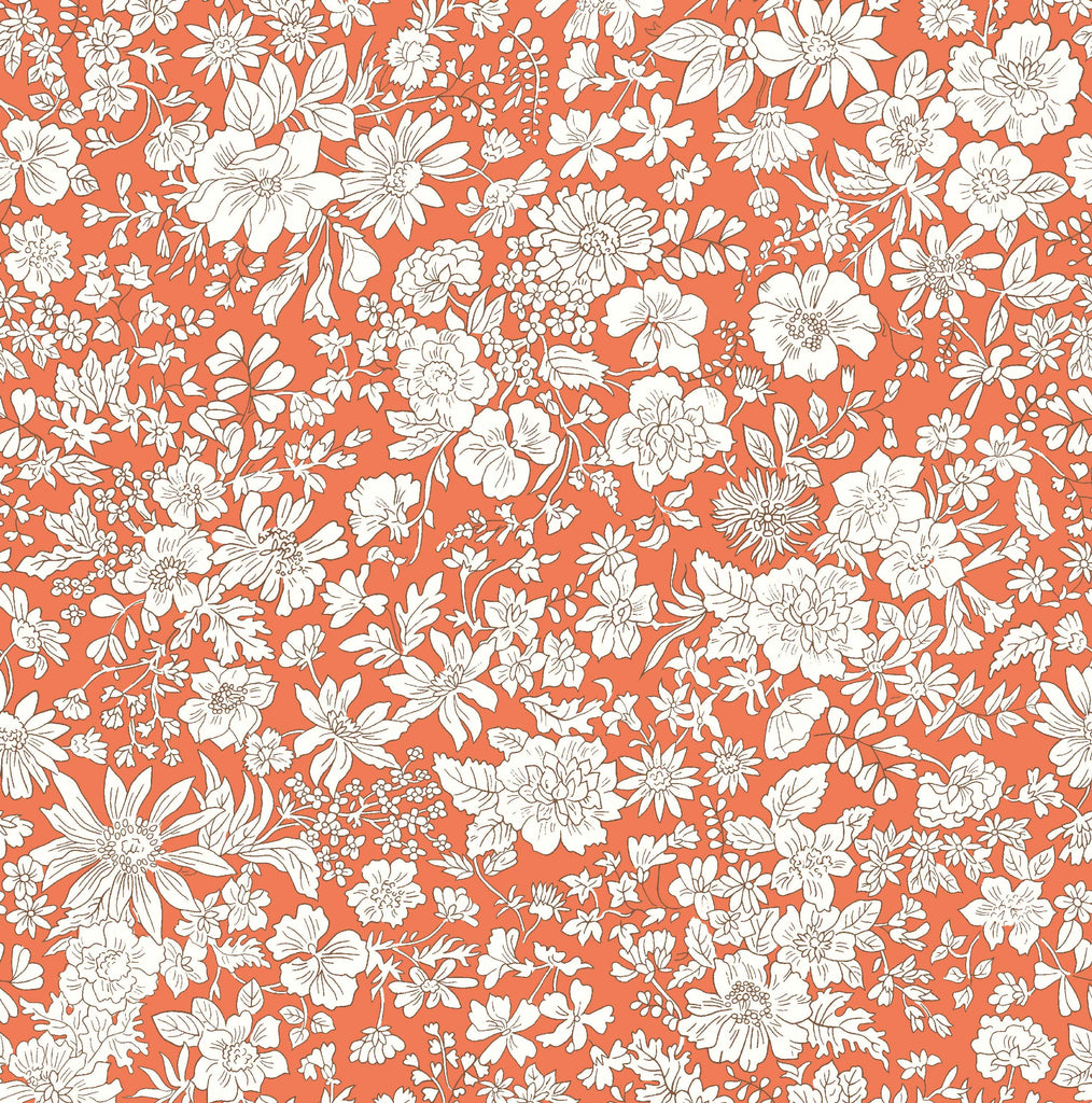 Liberty Lasenby Quilting Cotton Fabric - Emily Belle - Tangerine