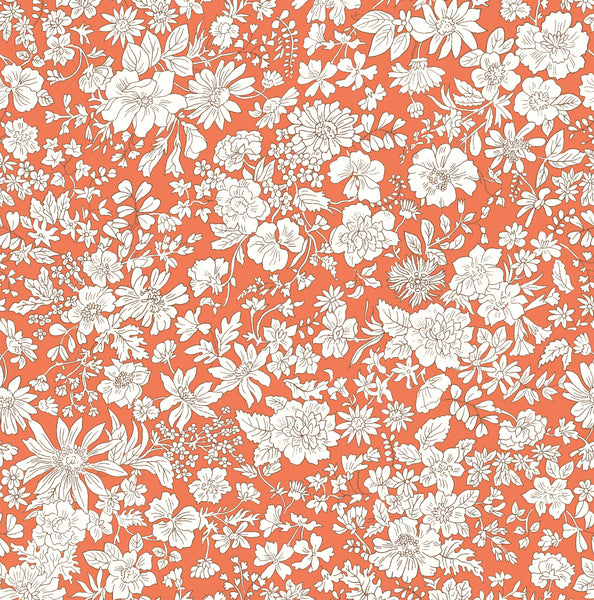 Liberty Lasenby Quilting Cotton Fabric - Emily Belle - Tangerine