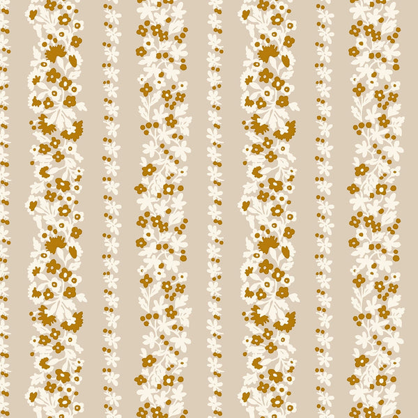 Liberty Lasenby Cotton - Denim Florals  - Topiary Stripe 402C