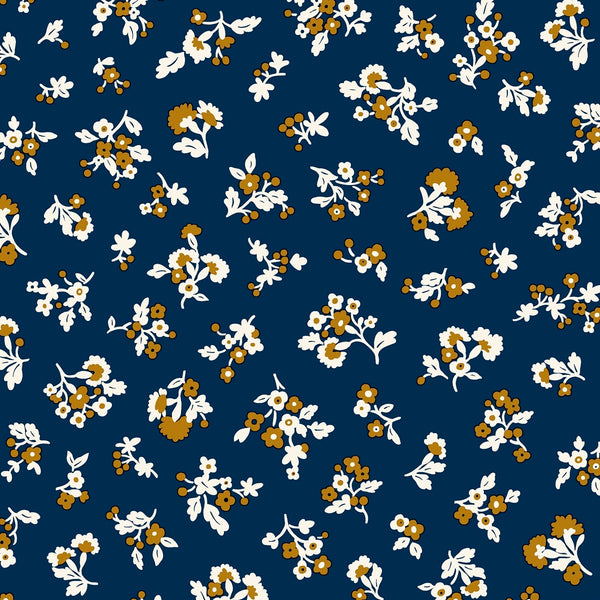 Liberty Lasenby Cotton - Denim Florals  - Tumbling Blooms 403A