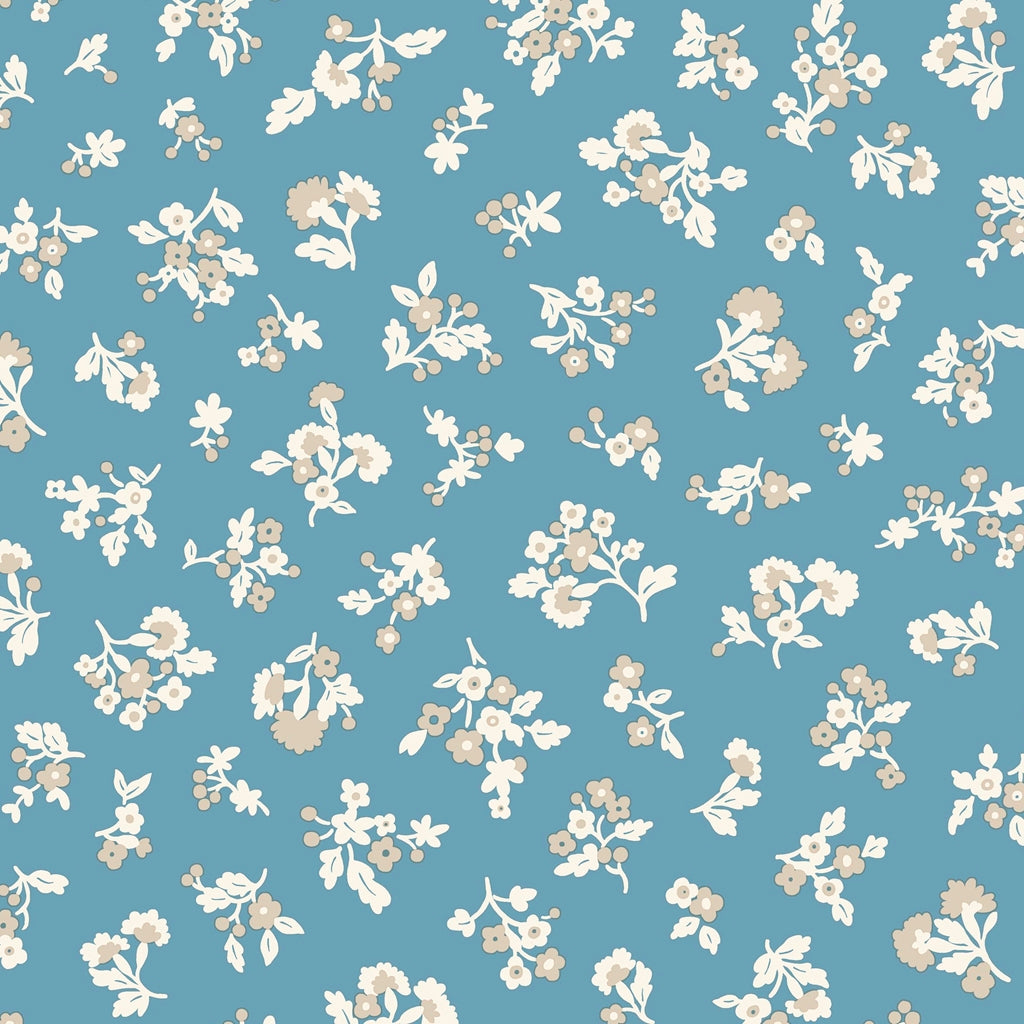 Liberty Lasenby Cotton - Denim Florals  - Tumbling Blooms 403B