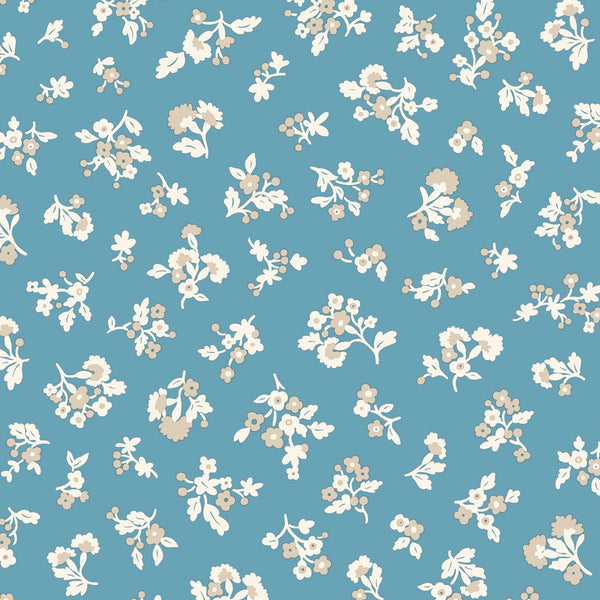 Liberty Lasenby Cotton - Denim Florals  - Tumbling Blooms 403B