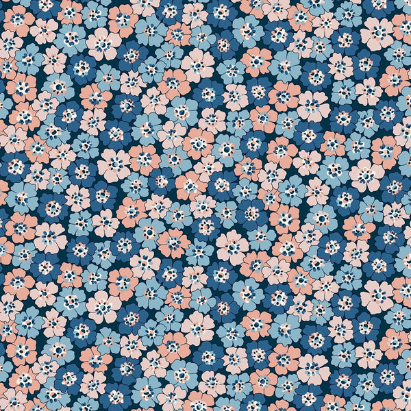 Liberty Lasenby Cotton - Denim Florals  - Spring Flourish 405A