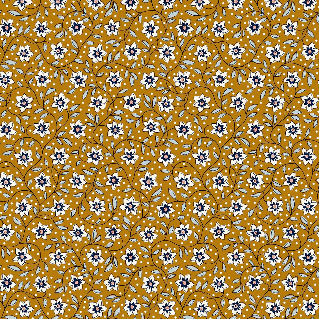 Liberty Lasenby Cotton - Denim Florals  - Lily Trail 406C