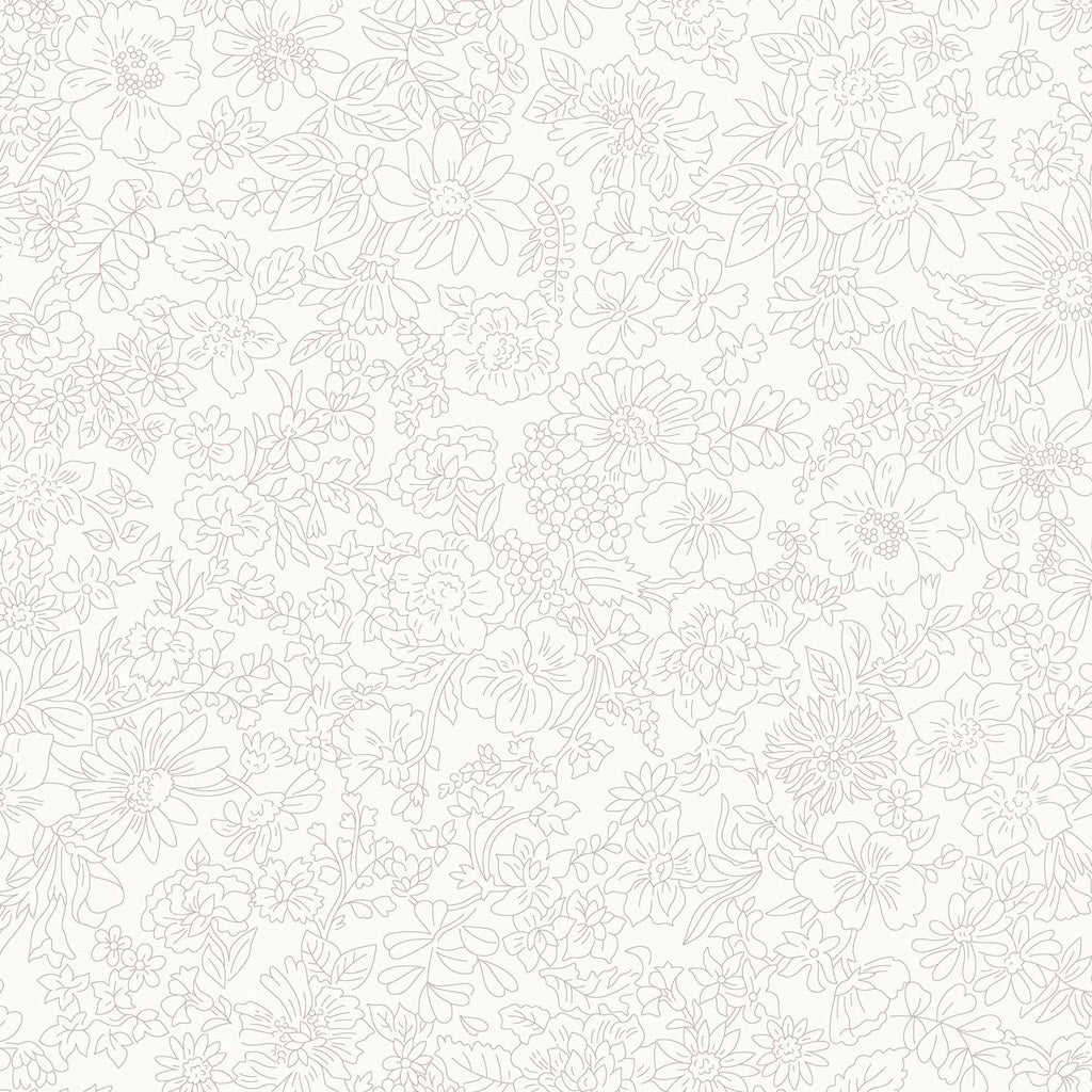 Liberty Lasenby Cotton - Emily Blossom - Ivory 0166W7401A - Wide Width