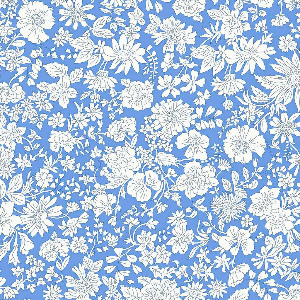 Liberty Lasenby Cotton - Emily Blossom - Marine Blue 0166W7410A - Wide Width