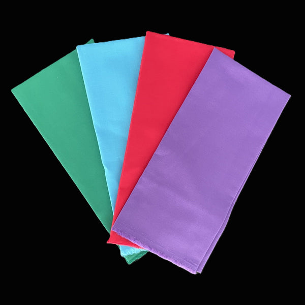 Kona Quilting Cotton - Plain and Multi - 4 Fat Quarter Pack