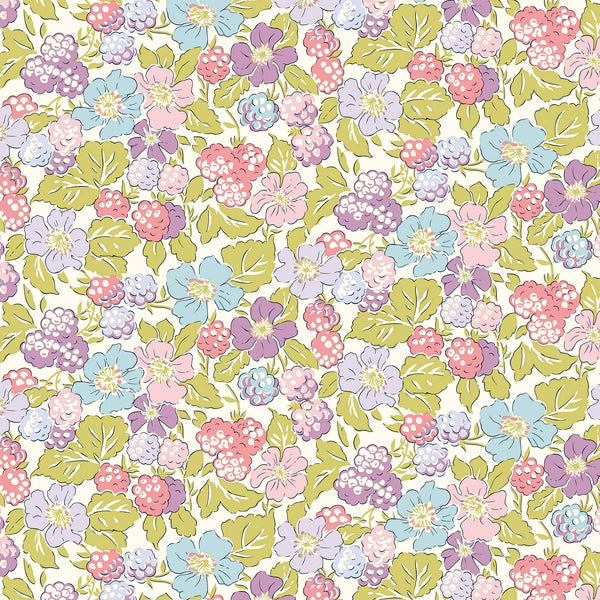 Liberty Cotton - Postcards from the Highlands - Raspberry Forage 01667359A