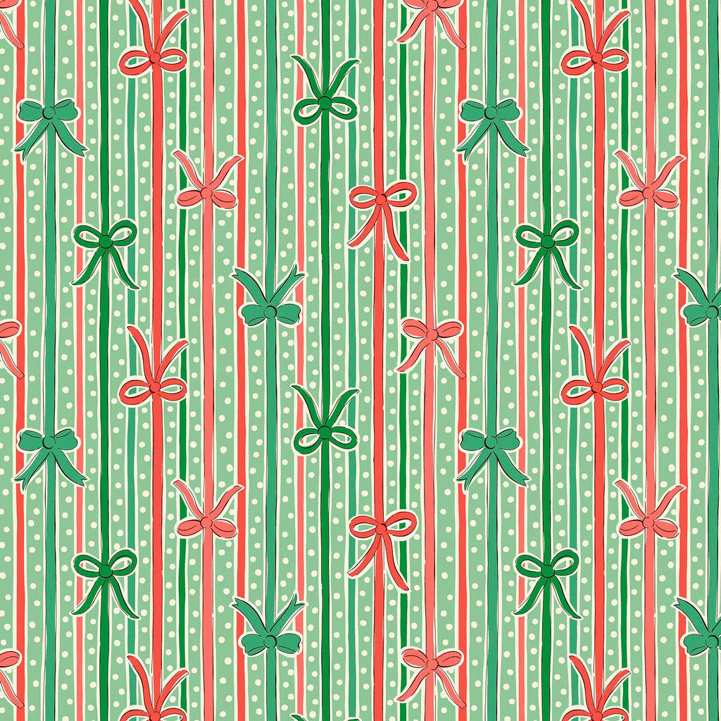 Liberty Lasenby Cotton - Festive Magic - Ribbon Stripe 521C