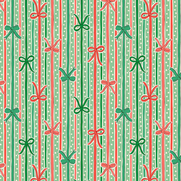 Liberty Lasenby Cotton - Festive Magic - Ribbon Stripe 521C