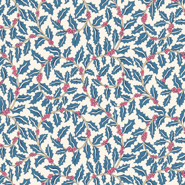 Liberty Lasenby Cotton - Festive Greetings - Swirling Holly 01667432C