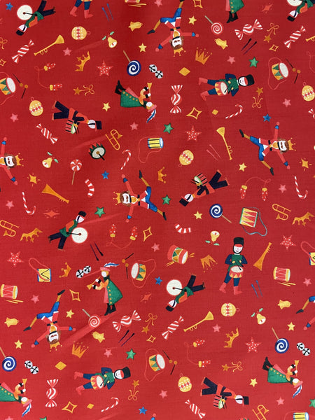 Liberty Tana Lawn - LTL036368405D - Tumbling Toys (red) - Christmas