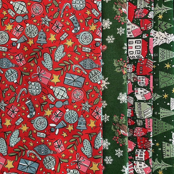 Liberty Lasenby Cotton 'Merry & Bright' Christmas Pack 1  (4 x FQ pack)