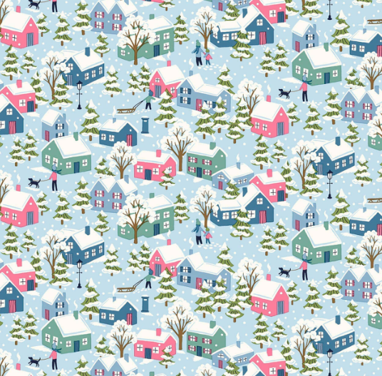 Liberty Lasenby Cotton - Festive Greetings - Festive Village  01667430C