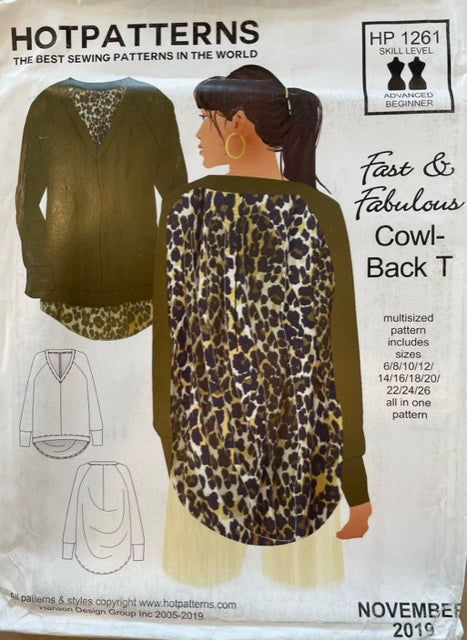 Hot Patterns 1261 - Fast & Fabulous Cowl-Back T