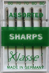 Klasse Sewing Machine Needles - SHARPS - assorted sizes