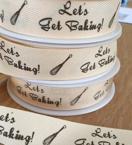 'Lets Get Baking' ribbon