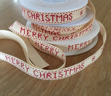 Merry Christmas Ribbon - Red