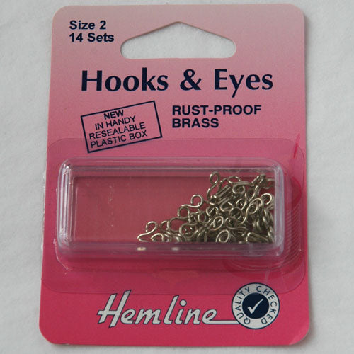 Hooks & Eyes (silver), size 2, set of 14