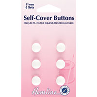 Self-Cover Buttons (plastic), 11mm, set of 6