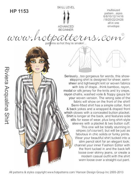 Hot Patterns 1153 - Riviera Acqualina Shirt