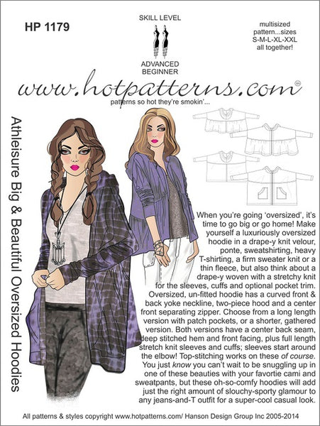 Hot Patterns 1179 - Athleisure Big & Beautiful Oversized Hoodies