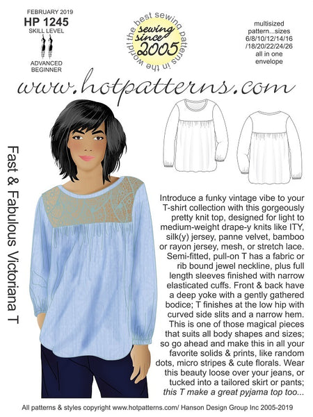 Hot Patterns 1245 - Fast & Fabulous Victoriana T - NOW IN STOCK