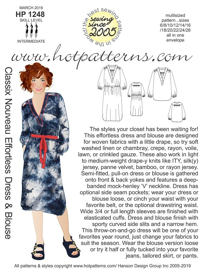 Hot Patterns 1248 - Classix Nouveau Effortless Dress & Blouse